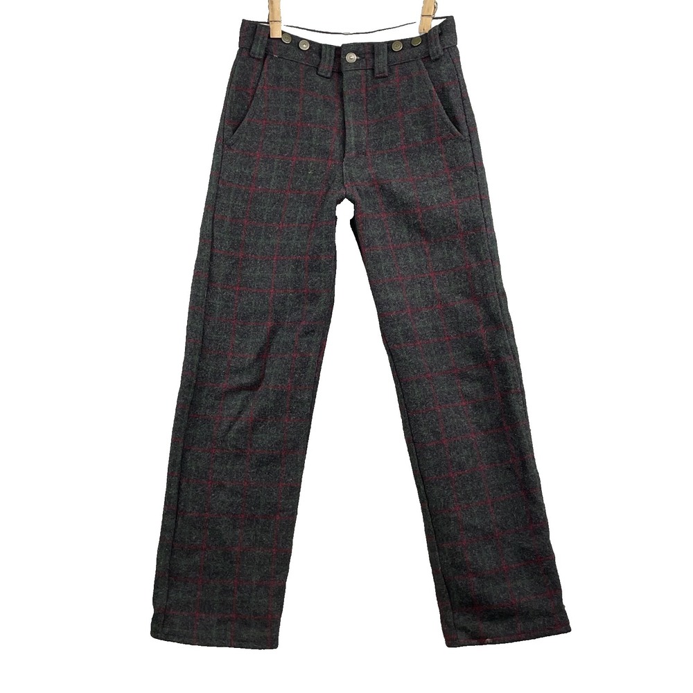 Codet Wool Hunting Pants Women's 27x28* Gray‎ Red Plaid Outdoor Workwear Camping